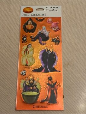 Disney Villains Foil Sticker Set Metallic Hallmark Stickeroni Queen Maleficent